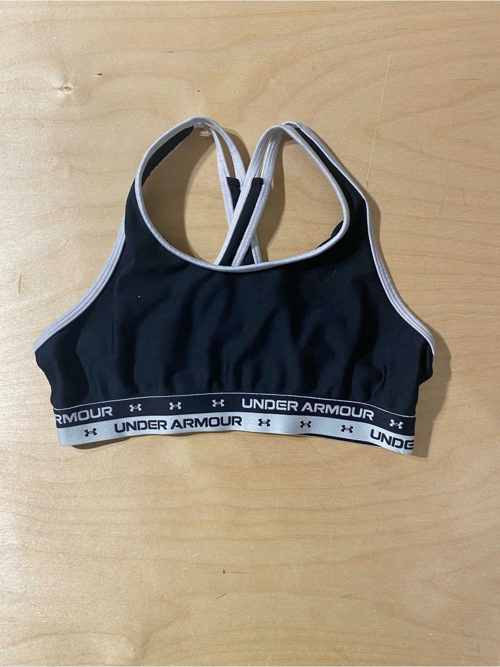 Under Armour Black Sports Bra with White Trim Youth Large (BR)